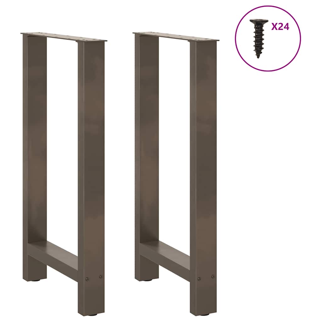 Gambe per tavolo da bar in acciaio naturale 2 pz 50x(90-91) cm in acciaio