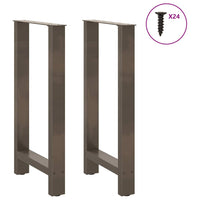 Gambe per tavolo da bar in acciaio naturale 2 pz 50x(90-91) cm in acciaio