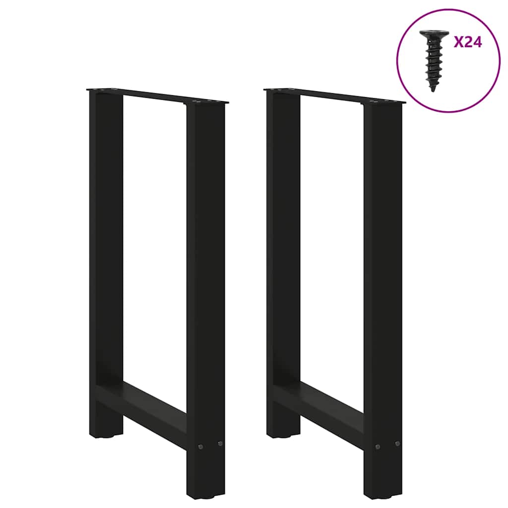 Gambe per tavolo da bar nere 2 pz 60x(90-91) cm in acciaio