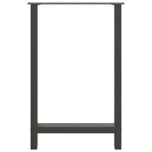 Gambe per tavolo da bar antracite 2 pz 60x(90-91) cm in acciaio 4013334
