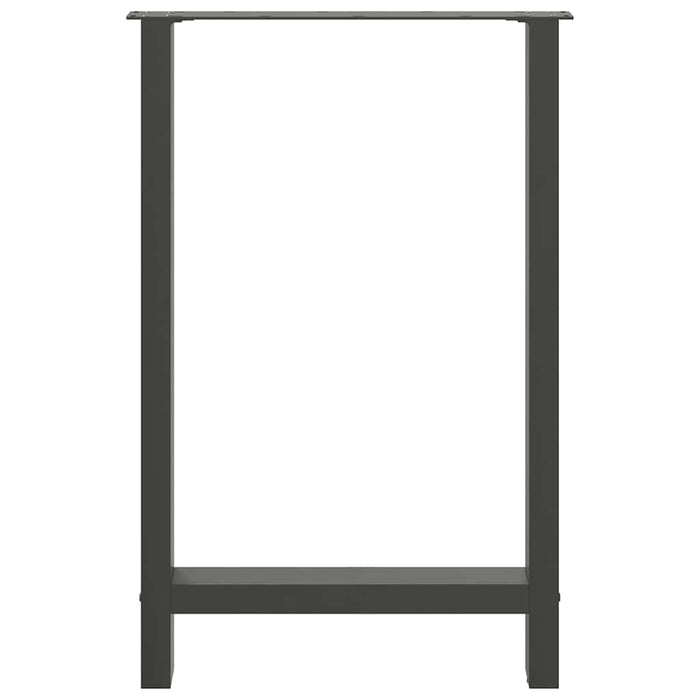 Gambe per tavolo da bar antracite 2 pz 60x(90-91) cm in acciaio 4013334