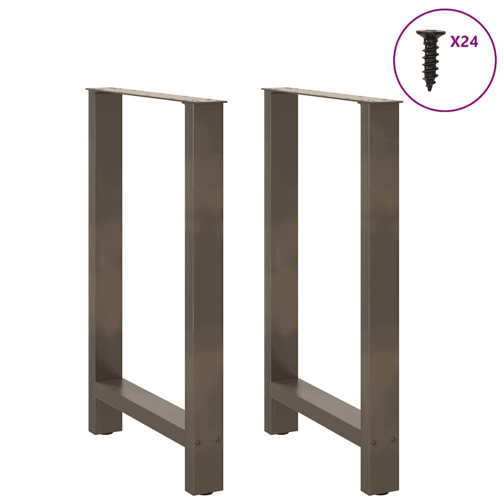 Gambe per tavolo da bar in acciaio naturale 2 pz 60x(90-91) cm in acciaio 4013335