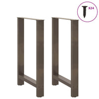 Gambe per tavolo da bar in acciaio naturale 2 pz 60x(90-91) cm in acciaio 4013335
