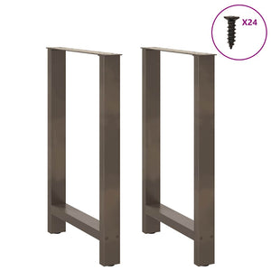 Gambe per tavolo da bar in acciaio naturale 2 pz 60x(90-91) cm in acciaio 4013335