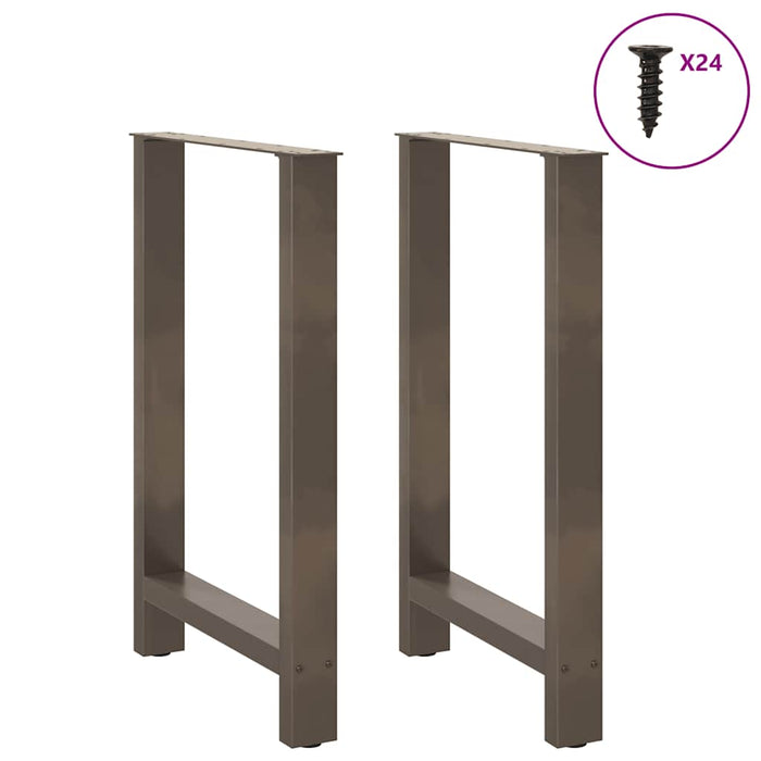 Gambe per tavolo da bar in acciaio naturale 2 pz 60x(90-91) cm in acciaio 4013335