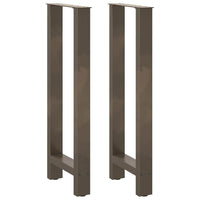 Gambe per tavolo da bar in acciaio naturale 2 pz 40x(100-101) cm in acciaio