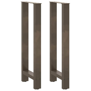 Gambe per tavolo da bar in acciaio naturale 2 pz 40x(100-101) cm in acciaio