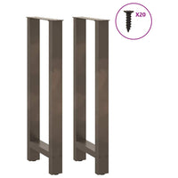 Gambe per tavolo da bar in acciaio naturale 2 pz 40x(100-101) cm in acciaio 4013339