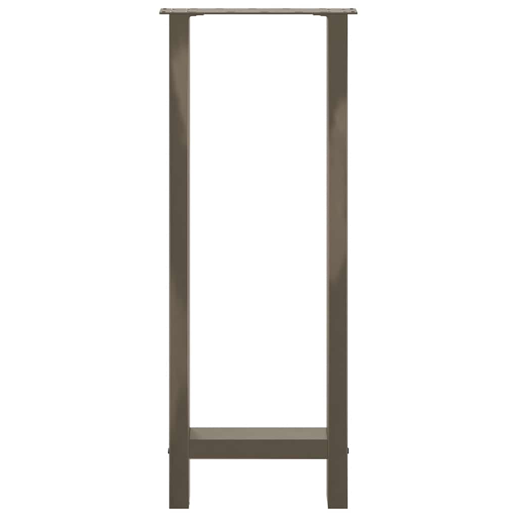 Gambe per tavolo da bar in acciaio naturale 2 pz 40x(100-101) cm in acciaio