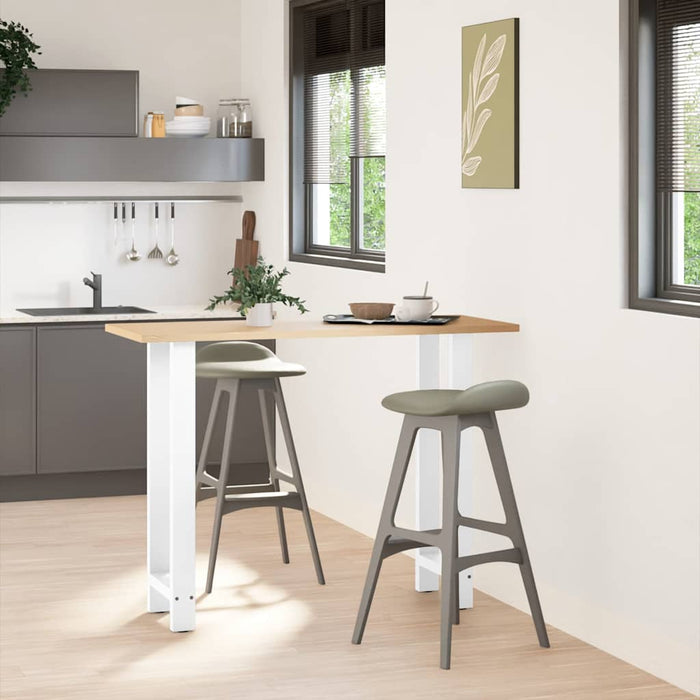 Gambe per tavolo da bar bianche 2 pz 50x(100-101) cm in acciaio 4013341