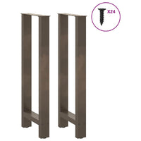 Gambe per tavolo da bar in acciaio naturale 2 pz 50x(100-101) cm in acciaio 4013343
