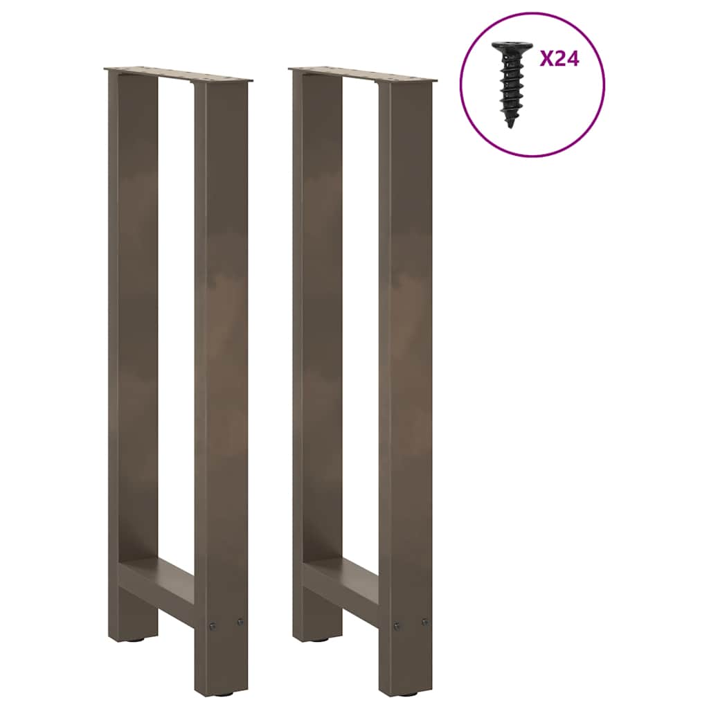 vidaXL Gambe per tavolo da bar in acciaio naturale 2 pz 50x(100-101) cm in acciaio