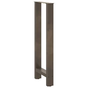 Gambe per tavolo da bar in acciaio naturale 2 pz 50x(100-101) cm in acciaio 4013343