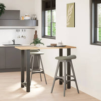 Gambe per tavolo da bar antracite 2 pz 60x(100-101) cm in acciaio