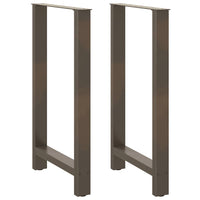 Gambe per tavolo da bar in acciaio naturale 2 pz 60x(100-101) cm in acciaio