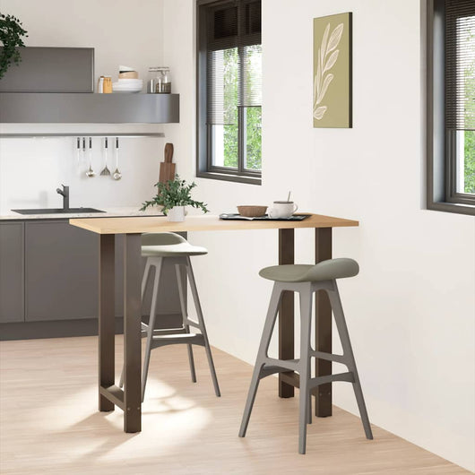 Gambe per tavolo da bar in acciaio naturale 2 pz 60x(100-101) cm in acciaio