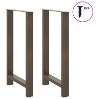 Gambe per tavolo da bar in acciaio naturale 2 pz 60x(100-101) cm in acciaio