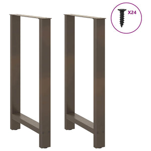 Gambe per tavolo da bar in acciaio naturale 2 pz 60x(100-101) cm in acciaio