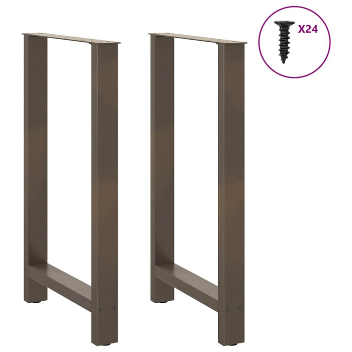 Gambe per tavolo da bar in acciaio naturale 2 pz 60x(100-101) cm in acciaio