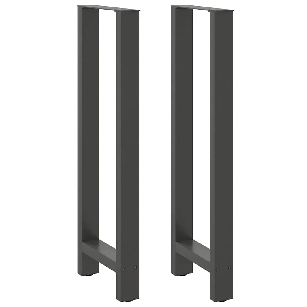 Gambe per tavolo da bar antracite 2 pz 40x(110-111) cm in acciaio