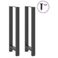 Gambe per tavolo da bar antracite 2 pz 40x(110-111) cm in acciaio 4013350