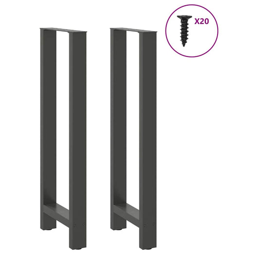 Gambe per tavolo da bar antracite 2 pz 40x(110-111) cm in acciaio 4013350