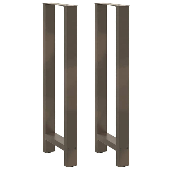 Gambe per tavolo da bar in acciaio naturale 2 pz 40x(110-111) cm in acciaio