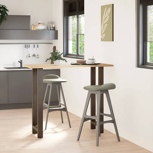 Gambe per tavolo da bar in acciaio naturale 2 pz 40x(110-111) cm in acciaio