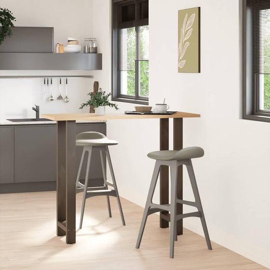 vidaXL Gambe per tavolo da bar in acciaio naturale 2 pz 50x(110-111) cm in acciaio