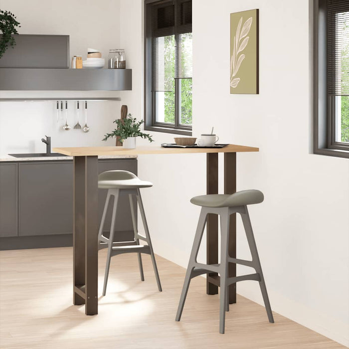 Gambe per tavolo da bar in acciaio naturale 2 pz 50x(110-111) cm in acciaio 4013355