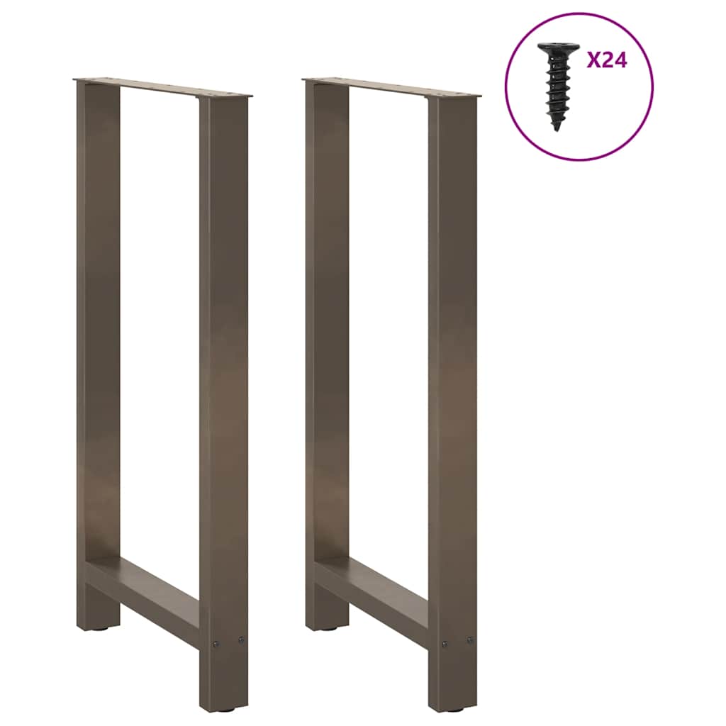 Gambe per tavolo da bar in acciaio naturale 2 pz 60x(110-111) cm in acciaio 4013359