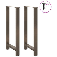Gambe per tavolo da bar in acciaio naturale 2 pz 60x(110-111) cm in acciaio 4013359