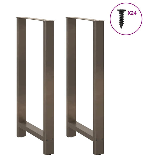 Gambe per tavolo da bar in acciaio naturale 2 pz 60x(110-111) cm in acciaio 4013359