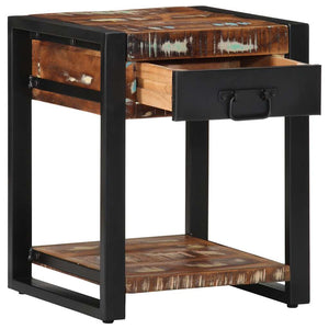 vidaXL Tavolino Multicolore 40x40x50 cm in Legno Massello Recupero