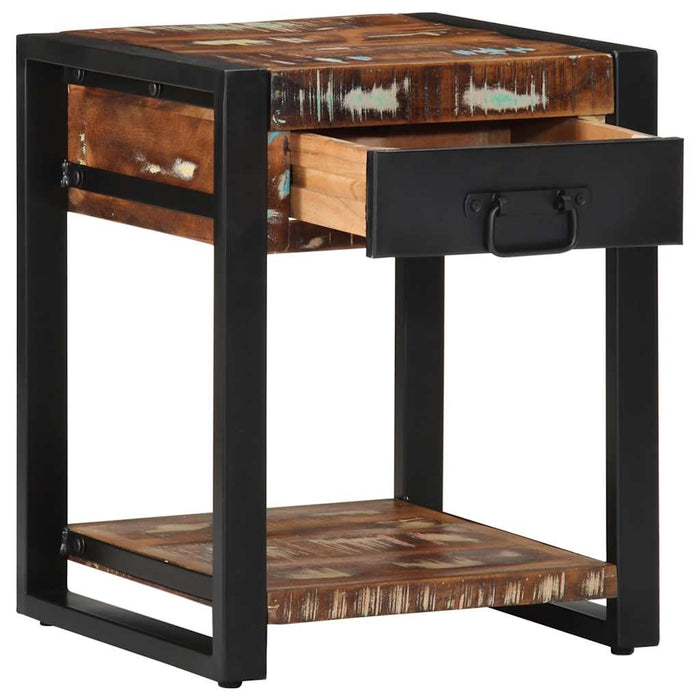 vidaXL Tavolino Multicolore 40x40x50 cm in Legno Massello Recupero