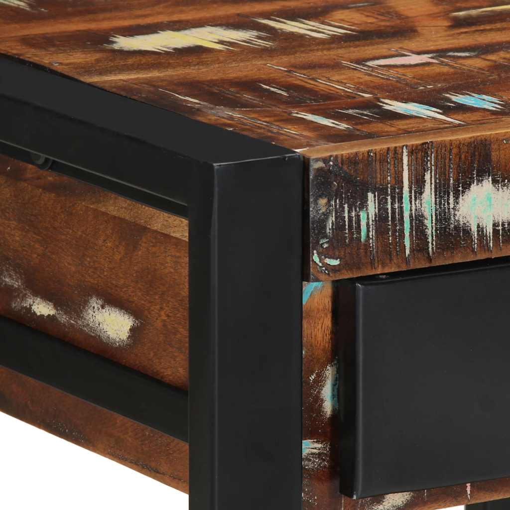 vidaXL Tavolino Multicolore 40x40x50 cm in Legno Massello Recupero