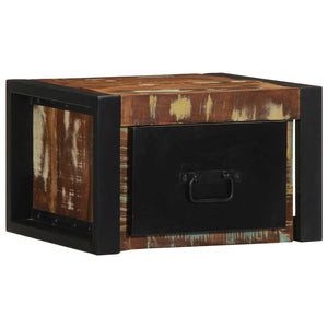 Comodino Multicolore 40x35x25 cm in Legno Massello Recupero