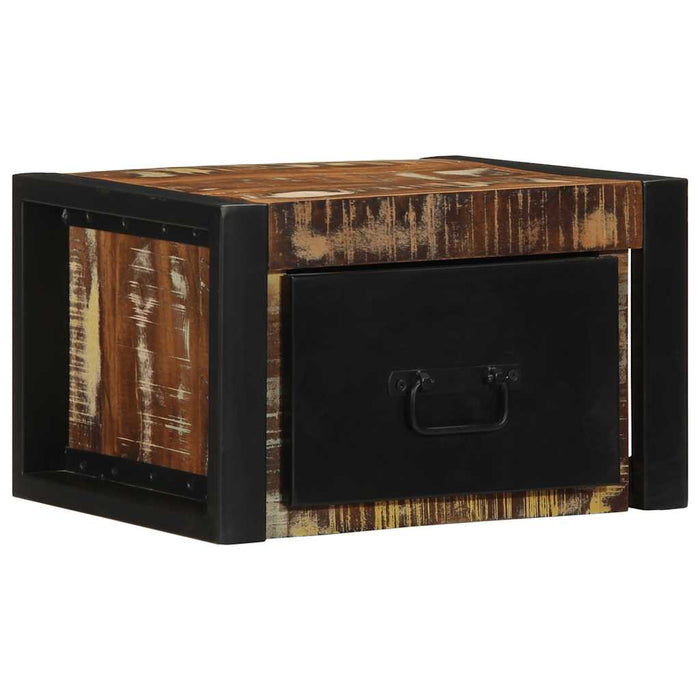 vidaXL Comodini 2 pz Multicolore 40x35x25cm in Legno Massello Recupero