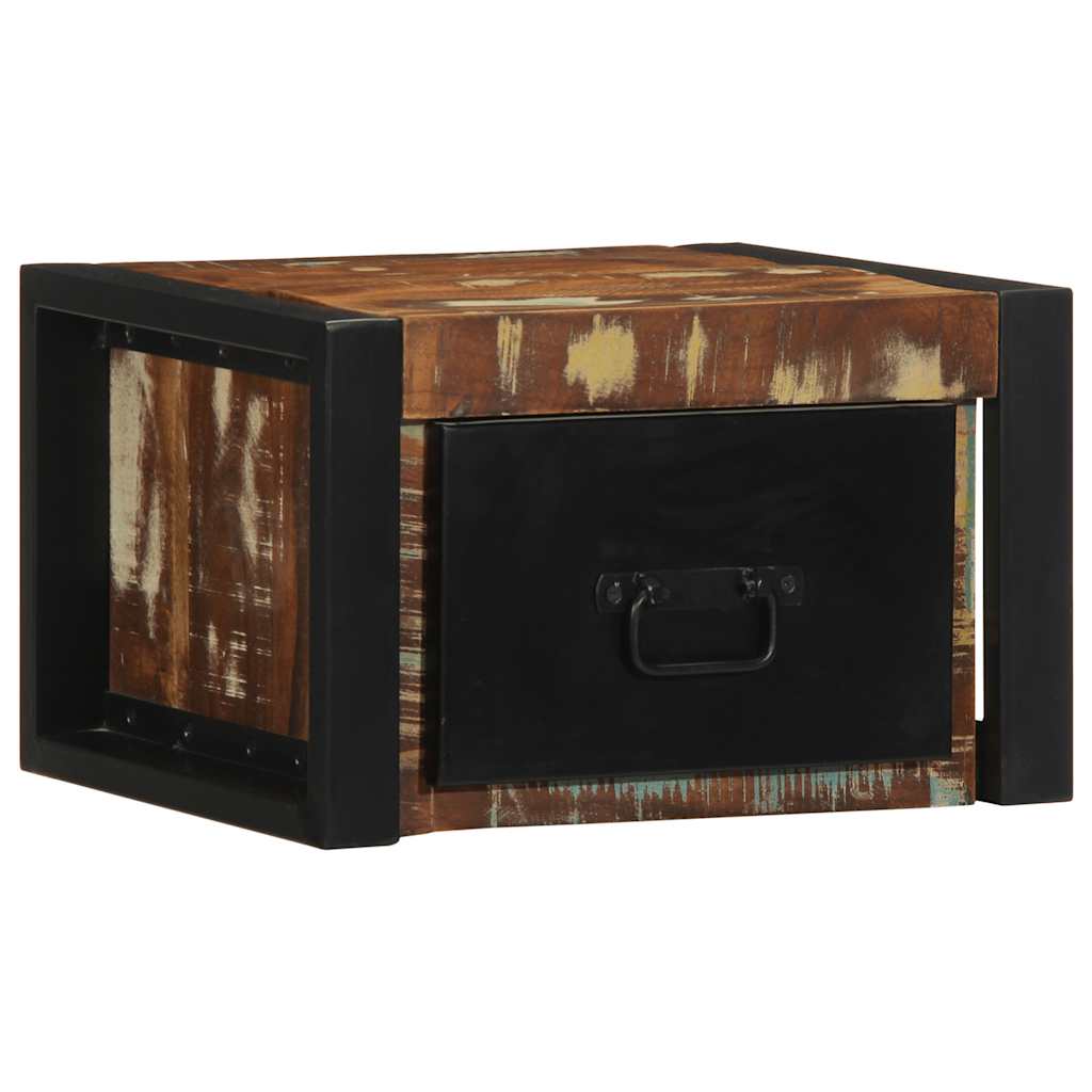 vidaXL Comodini 2 pz Multicolore 40x35x25cm in Legno Massello Recupero