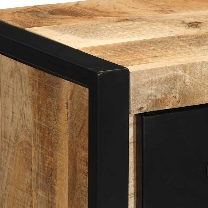 vidaXL Comodino 40x35x40 cm in Legno Grezzo Massello di Mango