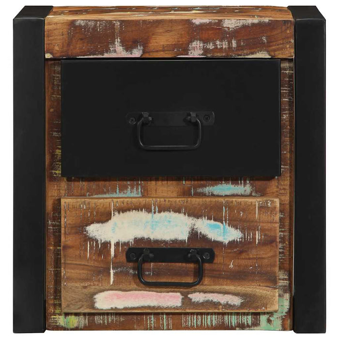 vidaXL Comodino Multicolore 40x35x40 cm in Legno Massello Recupero