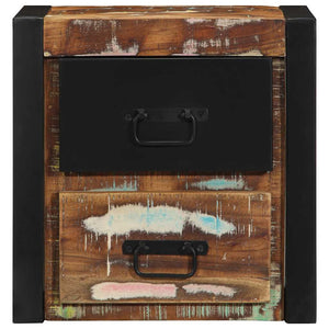 vidaXL Comodini 2 pz Multicolore 40x35x40cm in Legno Massello Recupero