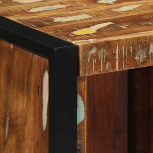 Comodino Multicolore 40x35x40 cm in Legno Massello Recupero