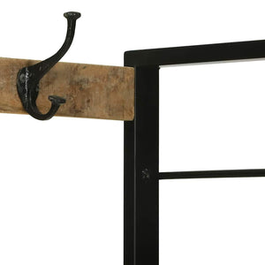 Ripiano per abbigliamento con ganci e scaffali 110x40x179 cm Legno massello grezzo di mango 4015963