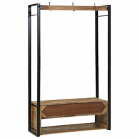 Ripiano per abbigliamento con ganci e scaffali 110x40x179 cm Legno massello grezzo di mango 4015963