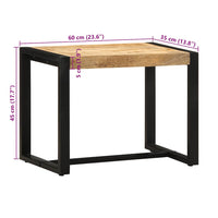 vidaXL Panca 60x35x45 cm in Legno Massello di Mango Grezzo