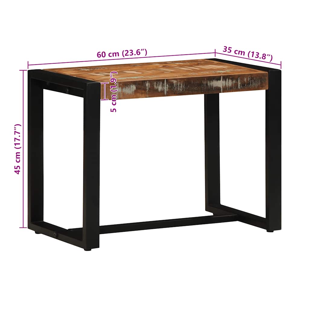 Panca Multicolore 60x35x45 cm in Legno Massello Recupero 4015978