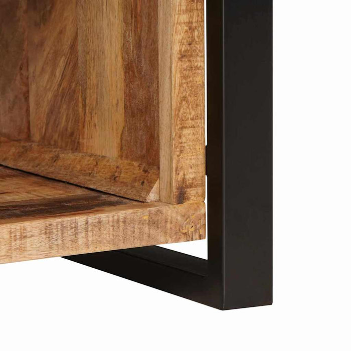 Panchina da Stoccaggio  con Canvas 80x35x40 cm Legno Massello di Mango Grezzo 4015983