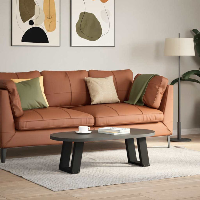 Gambe per Tavolino da Caffè a Forma di U 2 pz Nere 30x(30-31) cm Acciaio