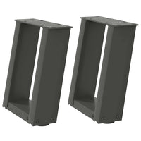 vidaXL Gambe per Tavolino da Caffè a Forma di U 2 pz Antracite 30x(30-31) cm Acciaio